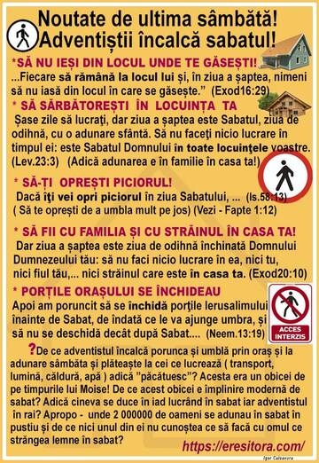 &#8265;&#65039;UNDE  TREBUE S&#258; FIU &#206;N SABAT:&#8265;&#65039;