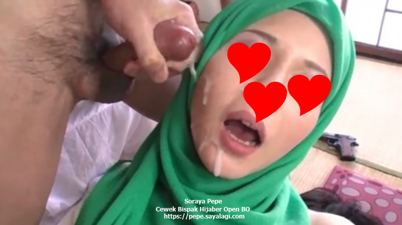 Photo pelanggan ngecrot mengeluarkan air maninya di muka Soraya Pepe